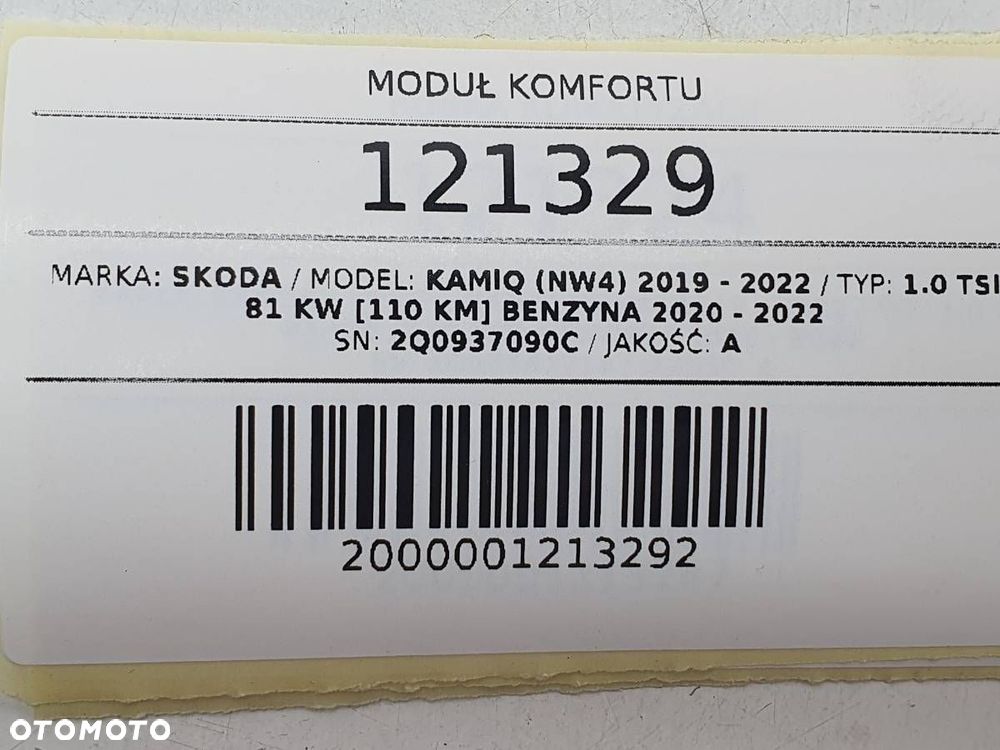 MODUŁ STEROWNIK KOMFORTU SKODA KAMIQ 2Q0937090C - 4