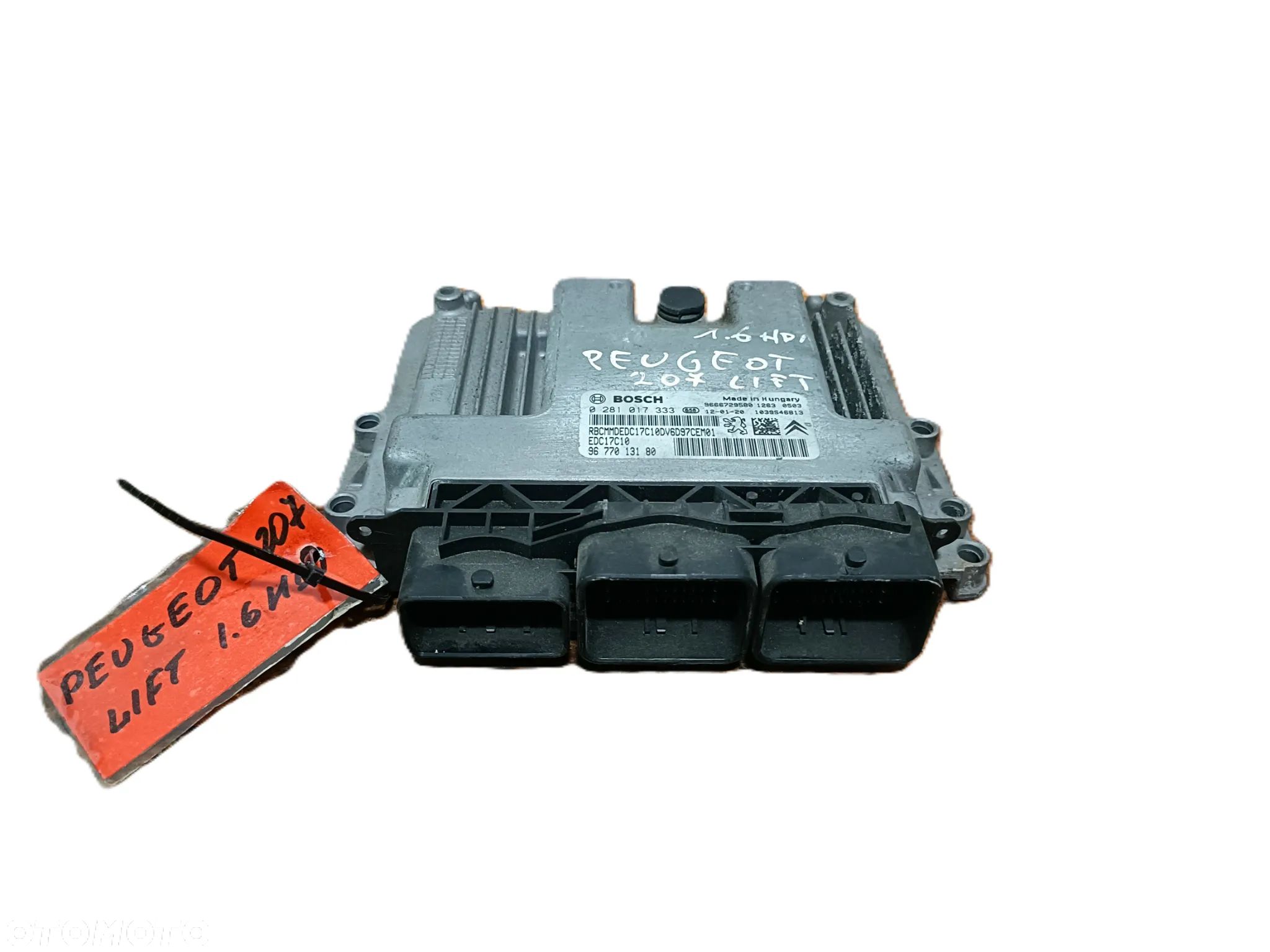 PEUGEOT 207 06-12 LIFT 1,6 HDI STEROWNIK KOMPUTER BOSCH 0281017333 * - 1