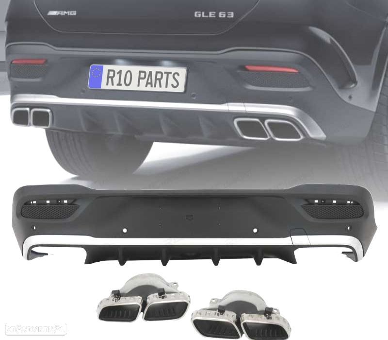 DIFUSOR TRASEIRO MERCEDES C167 GLE 20- + PONTEIRAS DE ESCAPE - 1