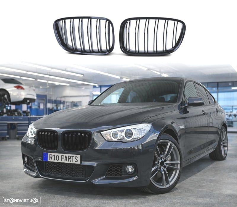 GRELHA FRONTAL BMW SERIE 5 GT F07 09 PRETO BRILHANTE - 1