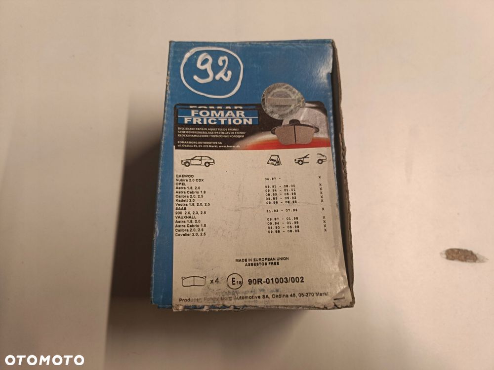Opel Astra F Vectra A TYLNE KLOCKI HAMULCOWE tył 445981 - 1