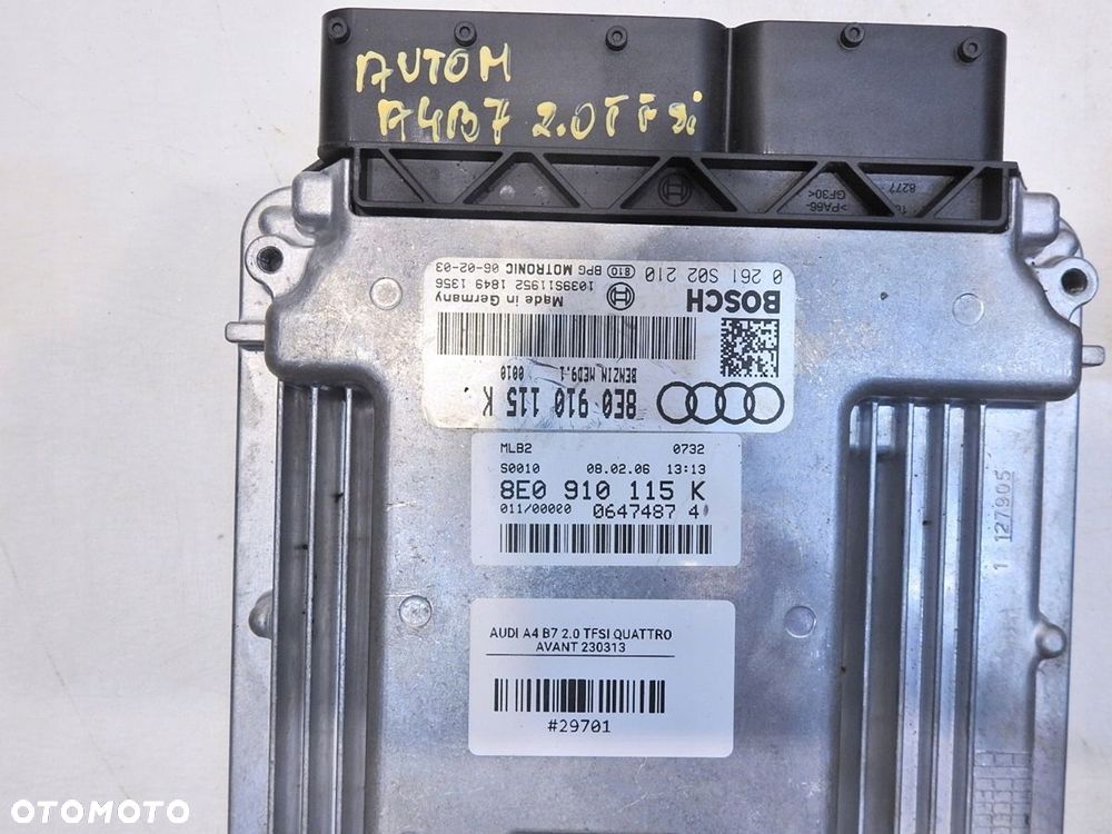 ZESTAW STARTOWY AUTOMAT AUDI A4 B7 2.0 TFSI - 2