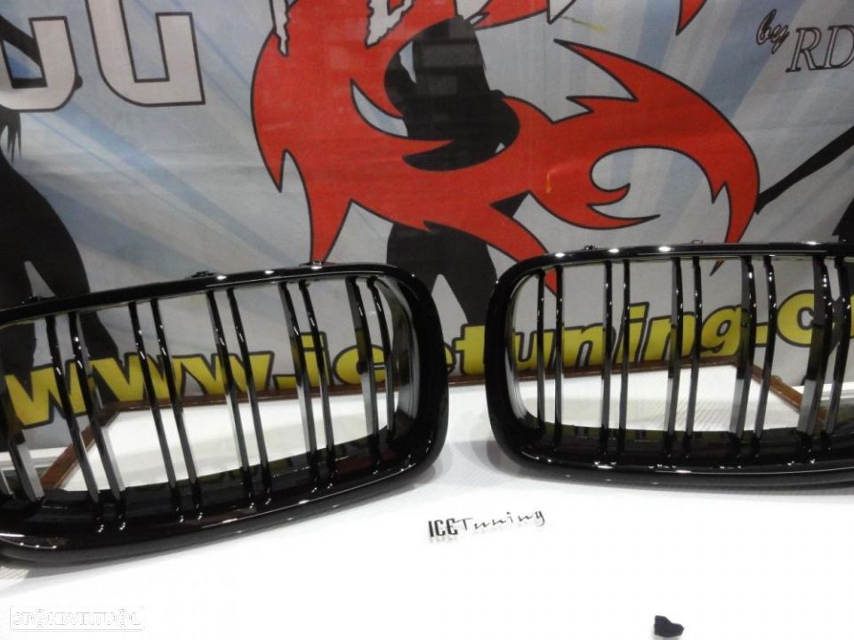 Grelha frontal BMW F10 / F11 / F18 10-17 M5 look / dupla lâmina em preto piano brilhante - 5