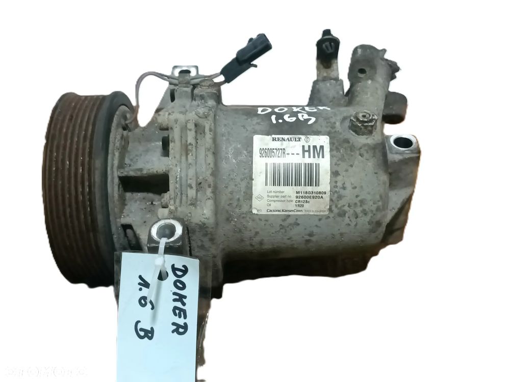 DACIA DOKKER 12-17 r. 1,6 l. SPRĘŻARKA KOMPRESOR KLIMATYZACJI 926005727R + - 1