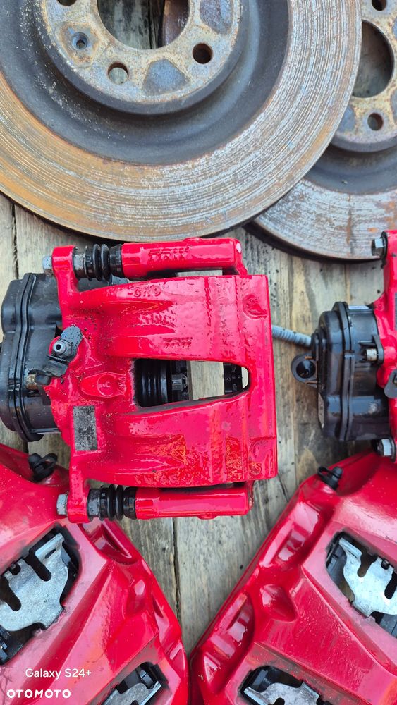 AUDI Q5 Q7 Q8 ZACISKI TARCZE KLOCKI PRZÓD 375mm SWAP CZERWONE ZESTAW - 7