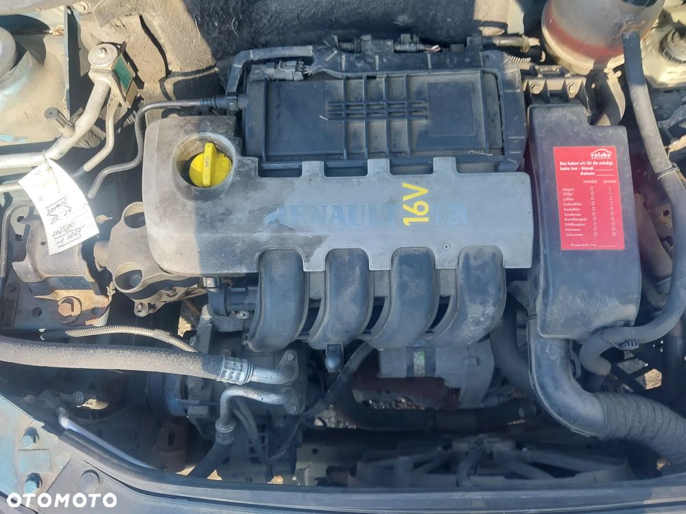 Renault Clio 2 II Thalia Lift FL silnik kompletny 1.2 16v kolektor alternator wtryski pompa wspomagania klimatyzacji skrzynia biegów drzwi prawy przód tył klapa zderzak tył tylny błotnik prawy TEF47 lampa prawy przód panel fotel kierownica radio mechanizm zamek zacisk mcperson belka przewód wąż rura wydech tłumik sonda lambda zestaw startowy sterownik stacyjka NA CZĘŚCI WSZYSTKIE CZĘŚCI - 9