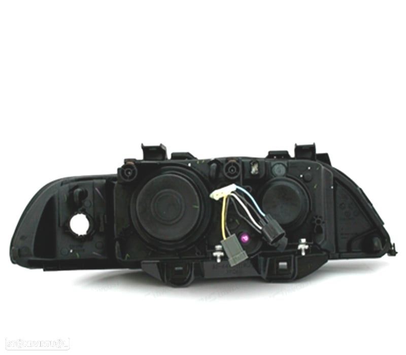 FARÓIS BMW E39 95-00 ANGEL EYES FUNDO PRETO - 3