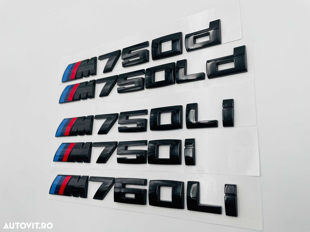 Emblema compatibila BMW M750i negru - 6