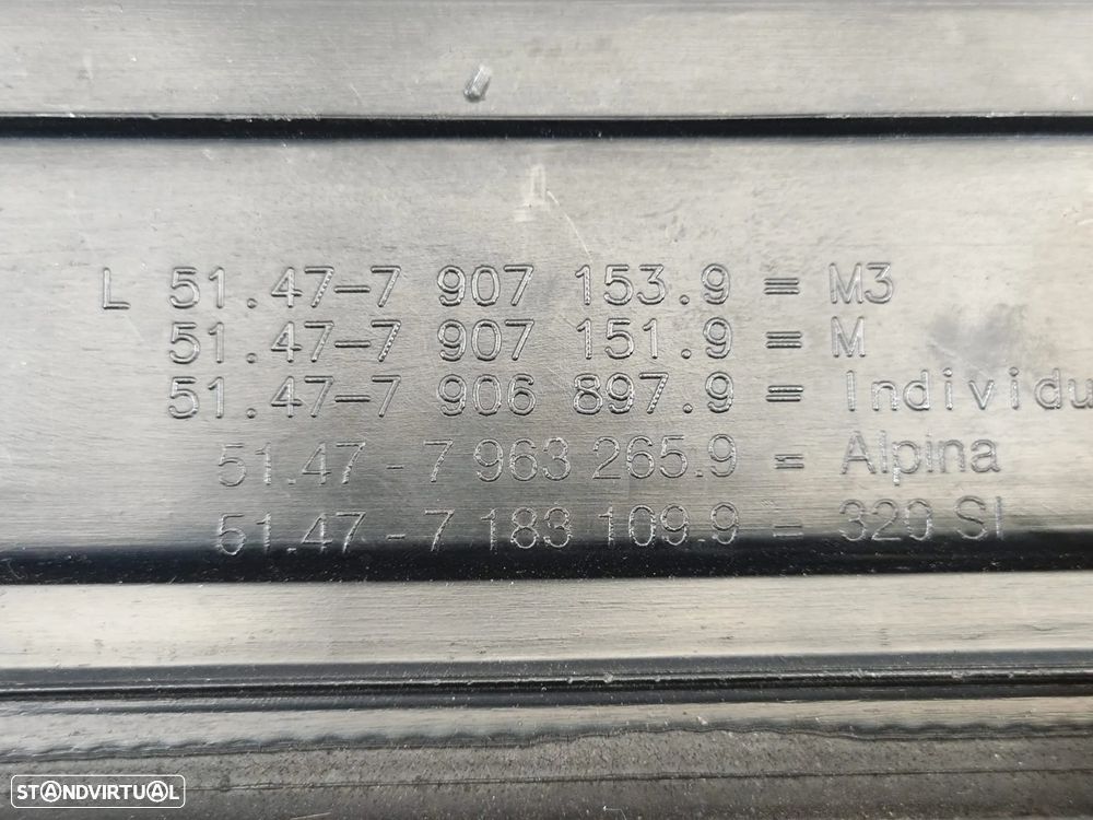 Soleiras Porta Embaladeiras Original BMW Serie 3 E90 E91 Pack M 7963266 7963265 - 9