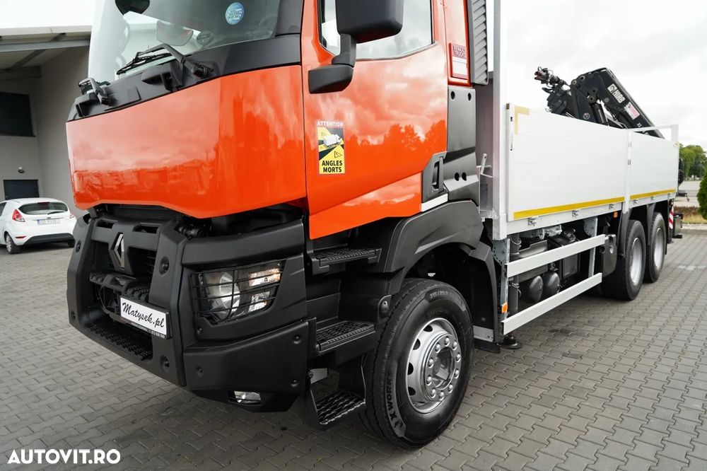 Renault K 380 / 6X4 / LIVRARE 6,2 M / + HIAB 166 ES-4 / CAPACITATE MAXIMĂ DE RIDICARE 6.500 KG / ATINGEREA 12,3 M / ROTATOARE / RADIOCOMANDĂ / IMPORTAT - 14