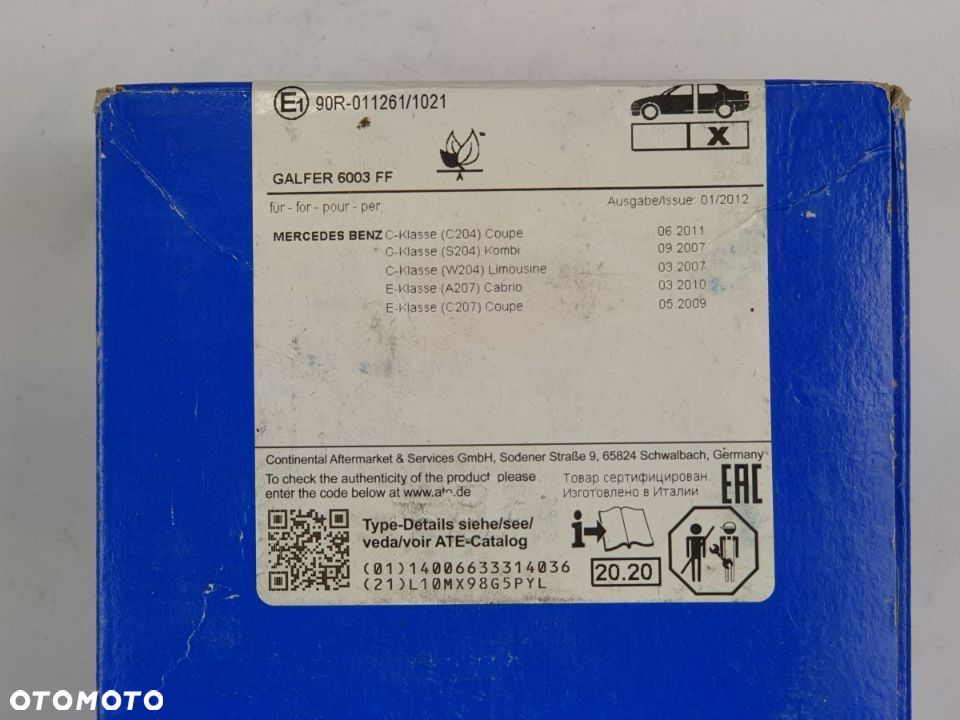 Klocki Hamulcowe Tył ATE 13.0460-7244.2 Mercedes C-Klasa - 2