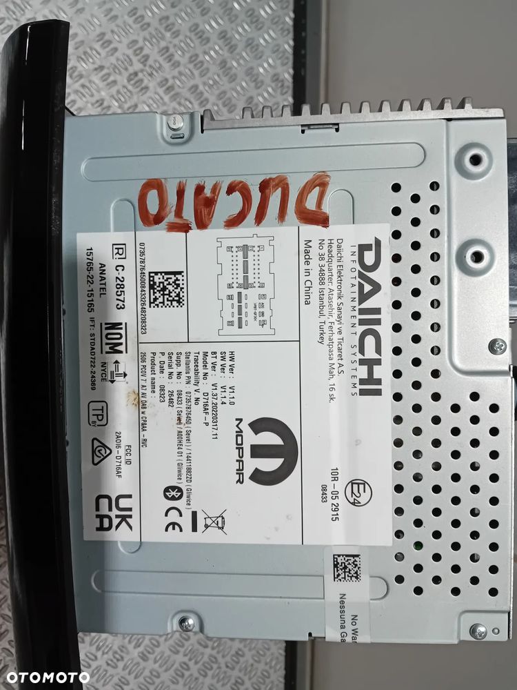 radio navi dotykowe Fiat Ducato 2023 - 2