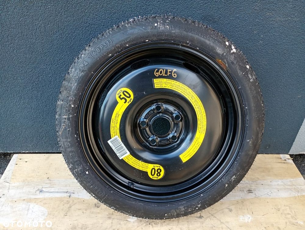 koło zapasowe dojazdowe Continental T125/70R18 vw golf V IV plus touran passat b7 - 1