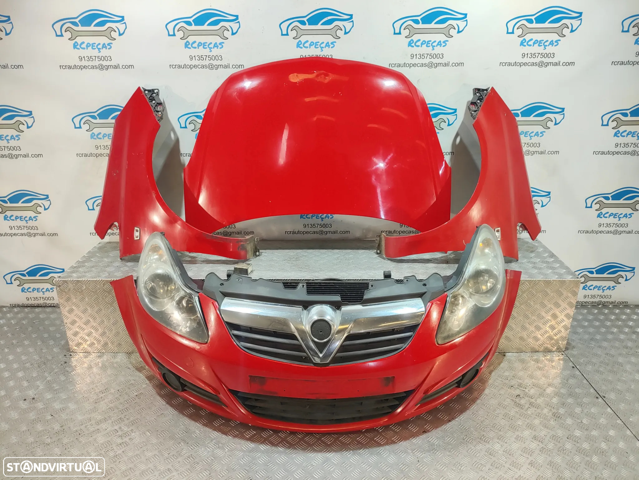 FRENTE COMPLETA OPEL CORSA D S07 CAPOT PARACHOQUES GUARDA-LAMAS OTICAS RADIADOR VENTILADOR FRENTE FIBRA REFORÇO - 20