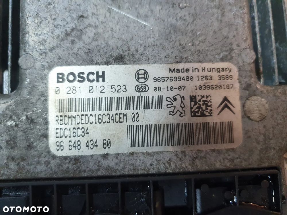 CITROEN C3 PEUGEOT 207 1.4HDI ECU KOMPUTER STEROWNIK SILNIKA 0281012523 9657699480 9664843480 - 3