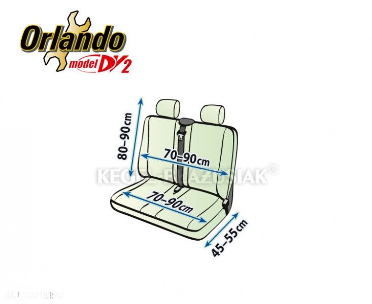 Husa protectie bancheta scaun auto Orlando DV2 pentru mecanici, service , 90x90cm , 1buc. - 2