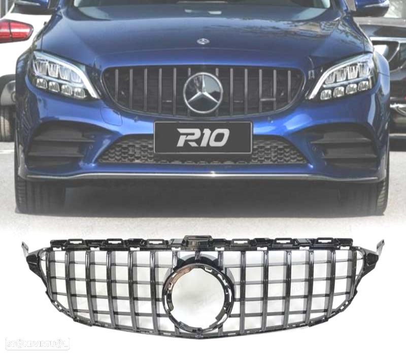 GRELHA MERCEDES CLASE C W205 14-18 LOOK AMG GT PRETO BRILHO - 1