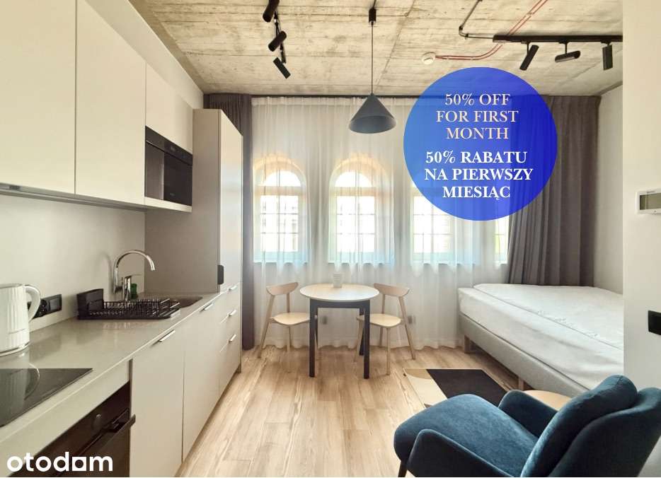 Studio 1 pokój - plus siłownia, sauna i co-working w cenie