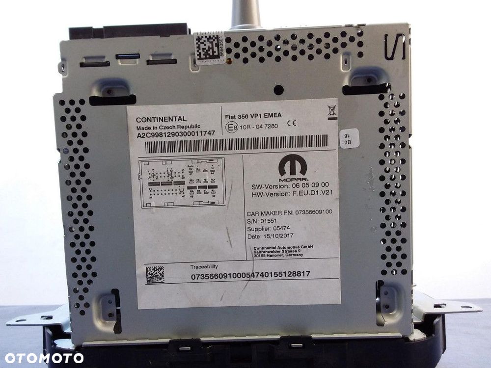 FIAT TIPO II RADIO RADIOODTWARZACZ CD 07356609100 - 6