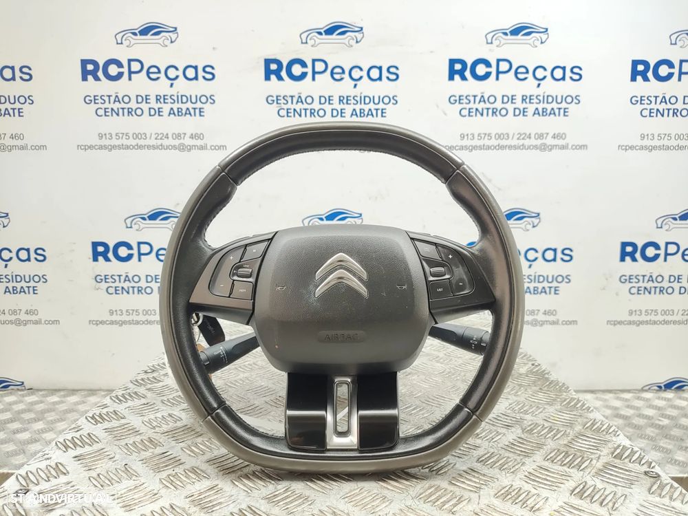 Volante Airbag Pele Flat Bottom Comando Multifunções Citroen C4 Cactus 2014 a 2021