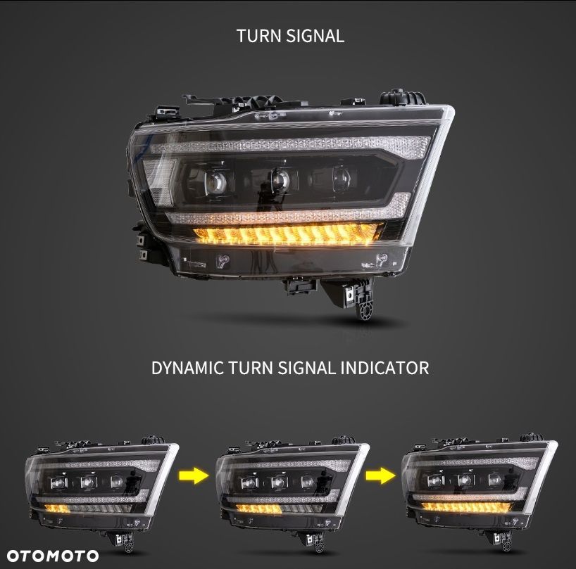Reflektor Lampa kpl Vland Full Bi Led Neon Tuning Dodge Ram V 5 1500 19-24 - 5