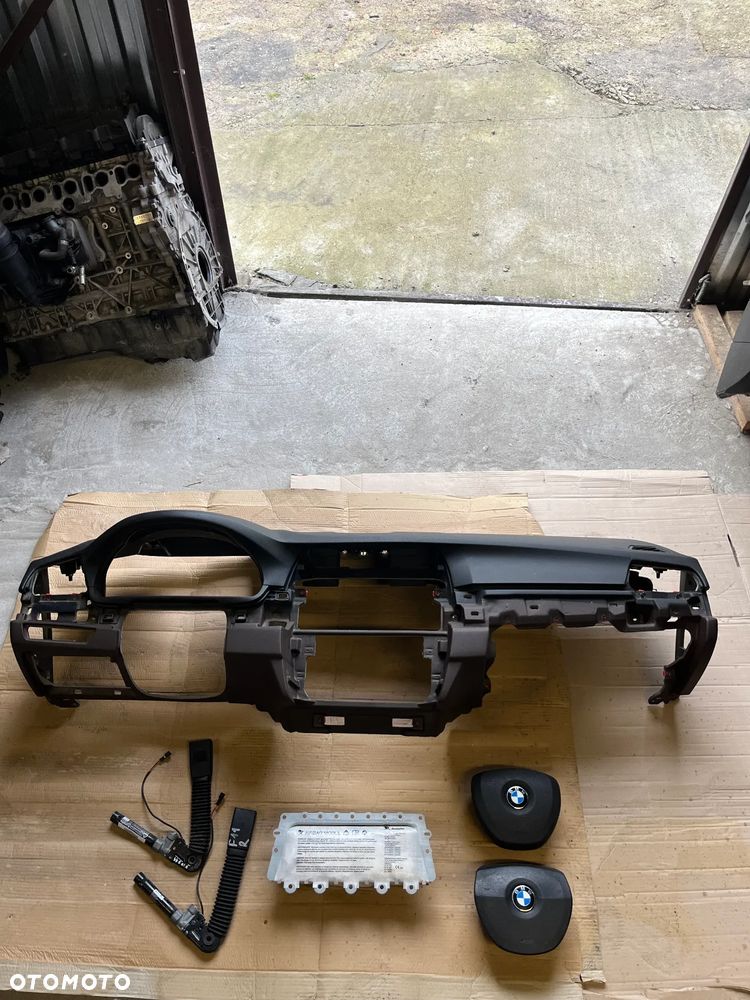 BMW 5 F10 F11 DESKA ROZDZIELCZA KOKPIT KONSOLA HUD ARIBAG NAPINACZE ORYGINAŁ KOMPLET - 2