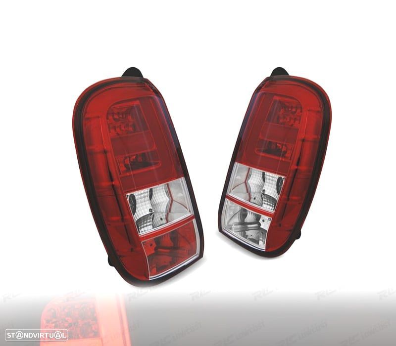 FAROLINS TRASEIROS DACIA DUSTER 10-13 LIGHT BAR VERMELHOS CROMADO - 1