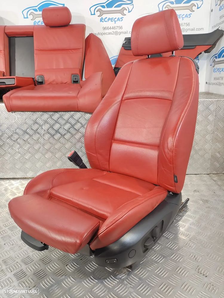 .BANCOS EM PELE BMW SERIE 3 E92 COUPÉ PACK M ELÉTRICOS COM MEMÓRIA AIRBAGS QUARTELAS TRASEIRAS ORIGINAIS - 9