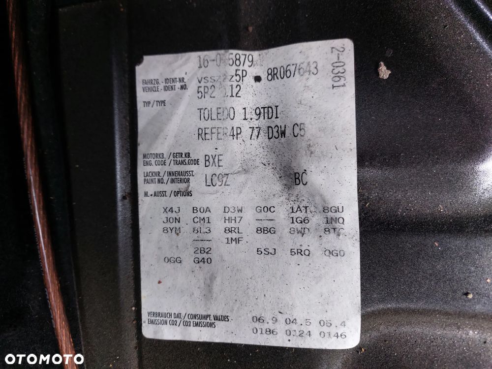 Zderzak SEAT TOLEDO III 1,9D 08R. maska,drzwi,klapa,lampy.... - 9