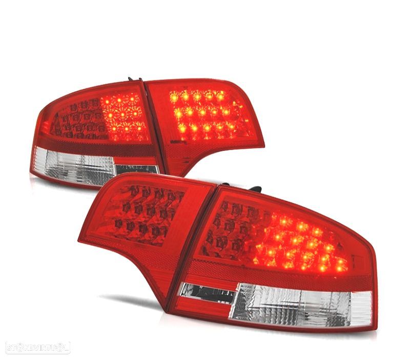 FAROLINS TRASEIROS LED AUDI A4 B7 SEDAN 05-08 VERMELHO - 1