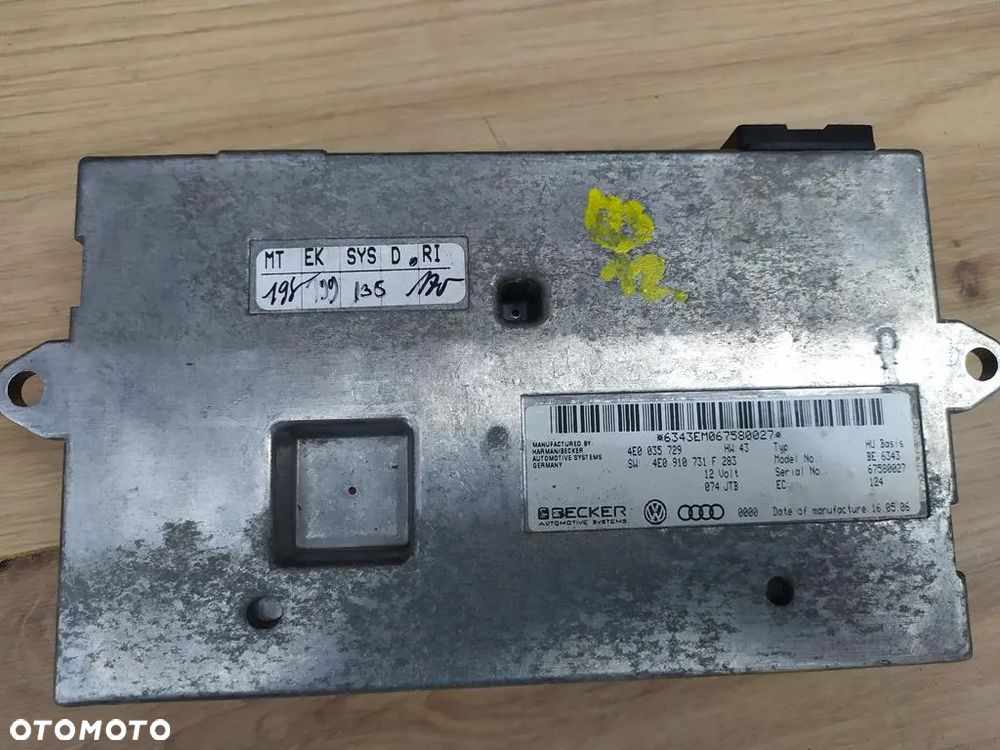 AUDI A8 D3 MODUŁ MMI SPRAWNY 4E0035729 - 1