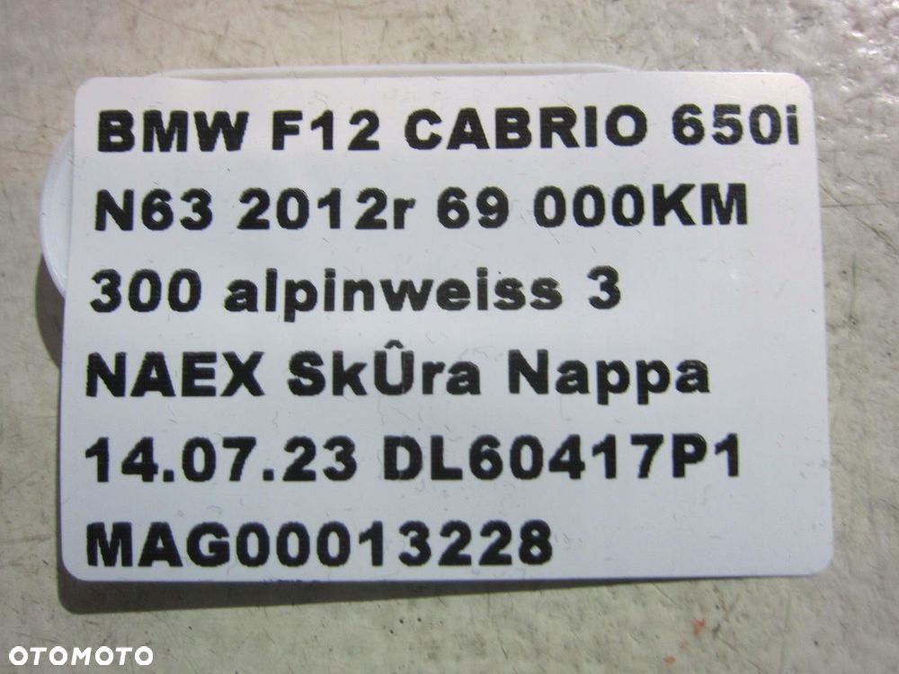 BMW 6 F12 CABRIO USZCZELKA DRZWI LEWA KAROSERYJNA 51767301293 7301293 - 3
