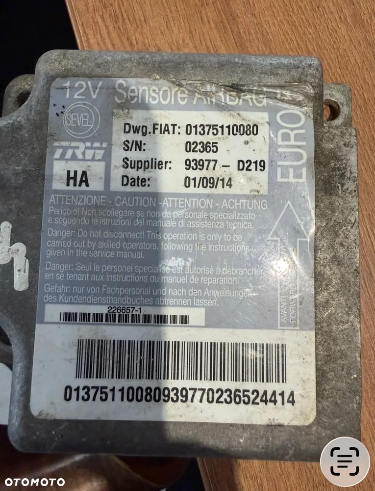 Ducato Boxer Jumper 12-18r sensor poduszek 01375110080 - 1