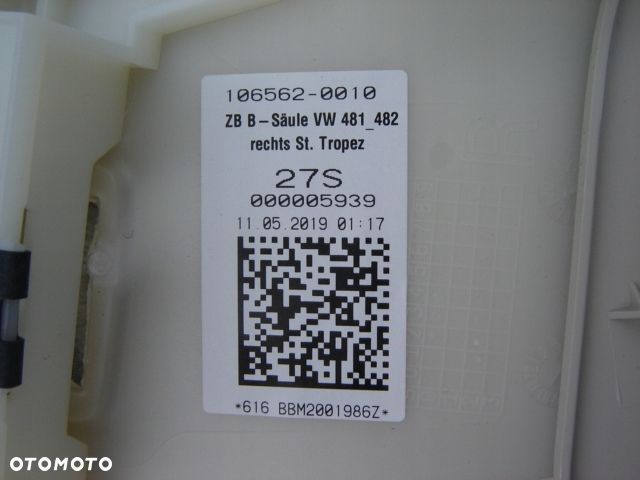 VW PASSAT B8 TAPICERKA SŁUPEK PASÓW 3G0 - 2