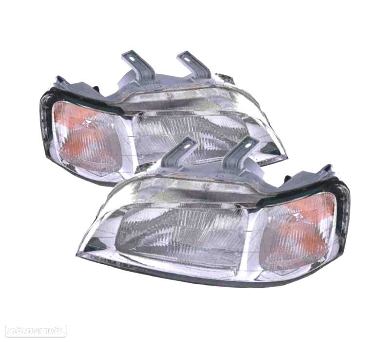 FARÓIS OPTICAS HONDA CIVIC 5P 97-01 FUNDO CROMADO - 1