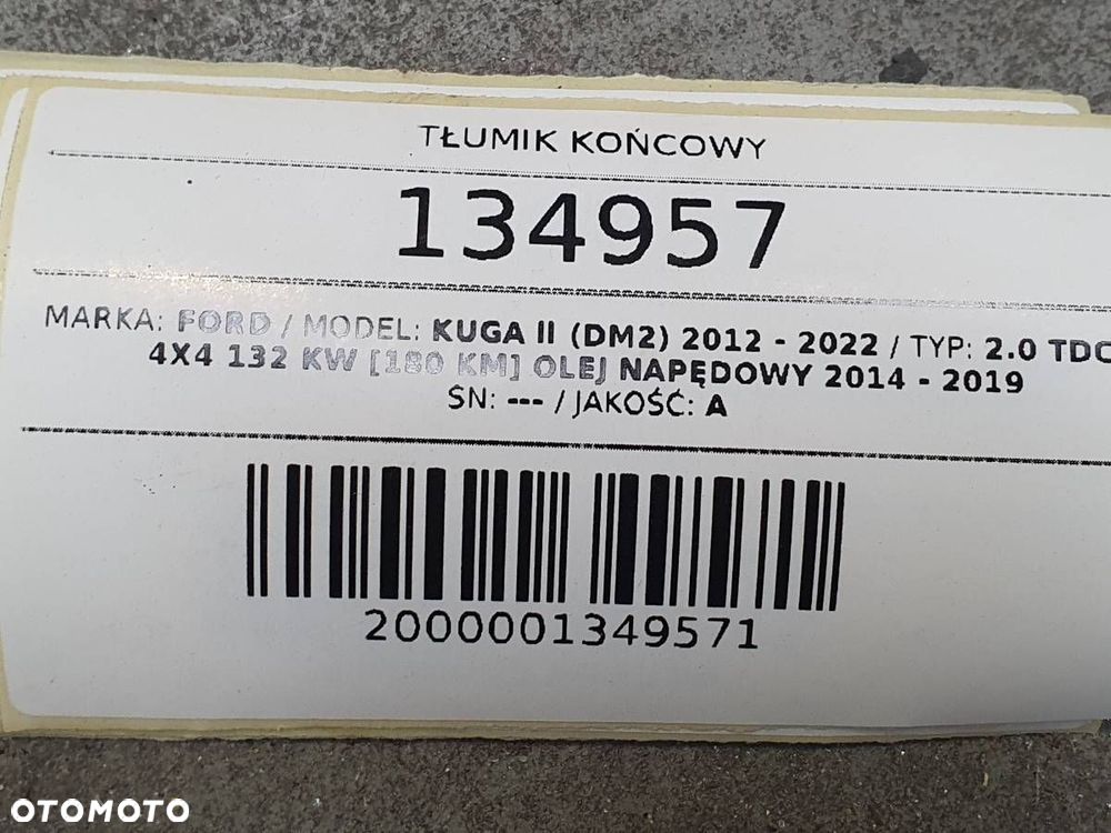 TŁUMIK KOŃCOWY FORD KUGA II MK2 2.0 TDCI 180KM ORYGINAŁ - 8