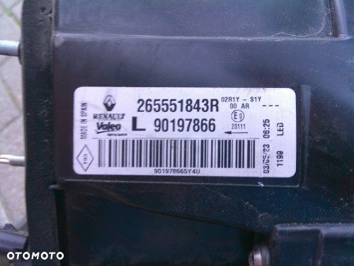 RENAULT MEGANE IV HB 20- LIFT LAMPA TYLNA LEWA KLAPA LED EUROPA 265502194R - 3