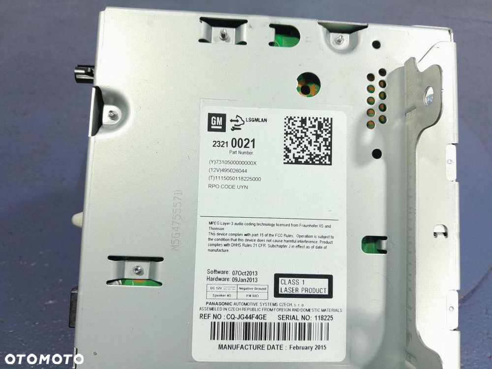 OPEL ASTRA J LIFT RADIO RADIOODTWARZACZ CD 23210021 - 5