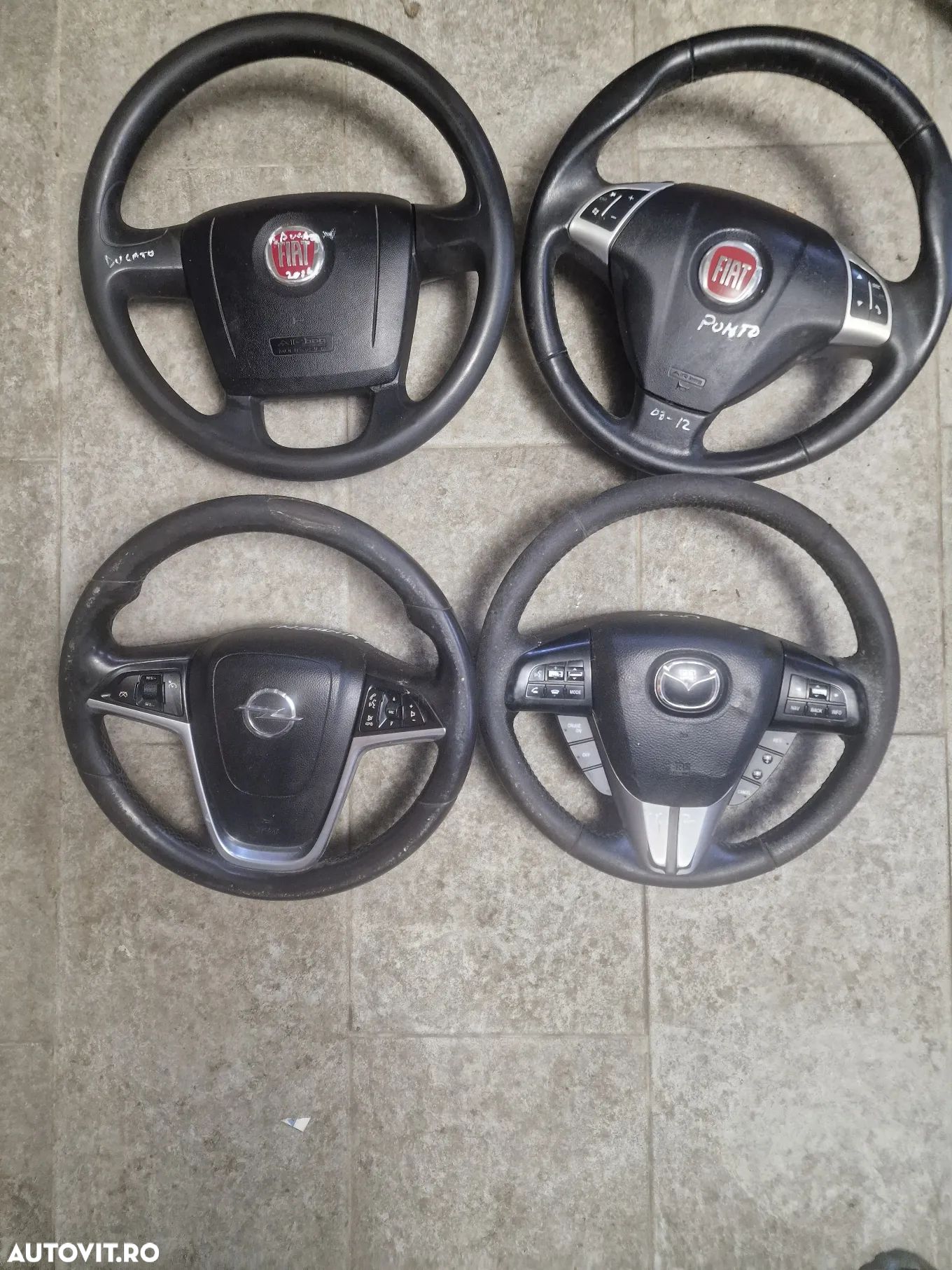 Volan piele cu comenzi si airbag Fiat Punto,Ducato, Opel Insignia A,Mazda Cx7 - 1