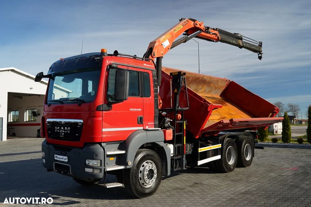 MAN TGS 33.400 / 6x4 / BASCUNĂ CU 2 LATE / BASCUNĂ HIDROBRATĂ + HDS PALFINGER PK 15500 / PILOT / MANUALĂ - 5
