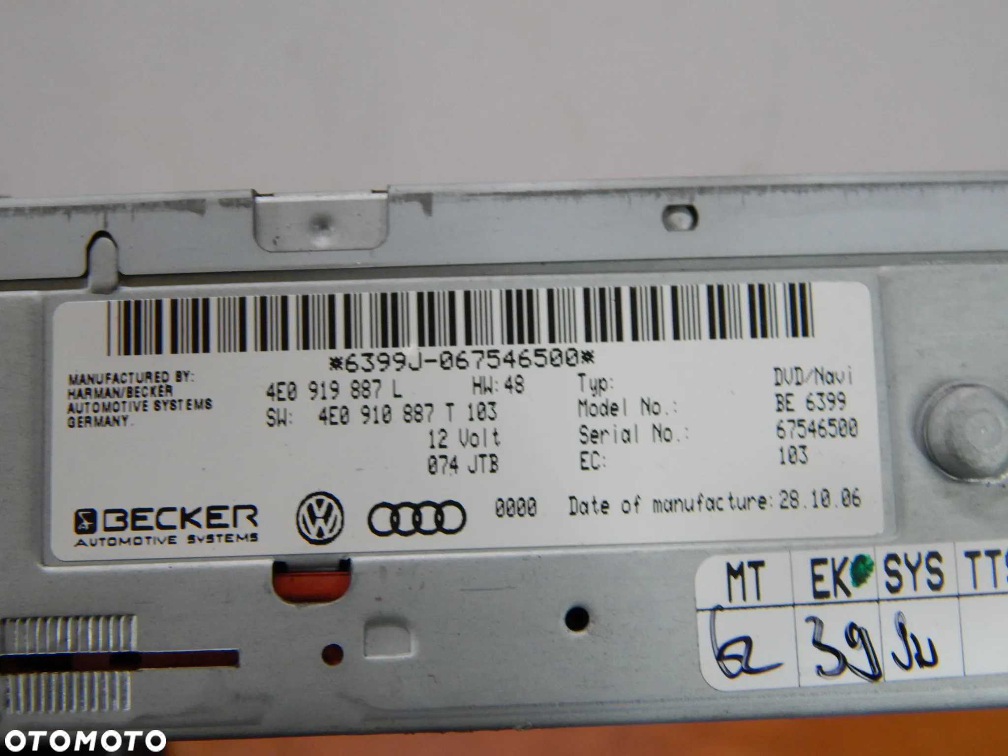 tuner wzmacniacz czytnik ekran zmieniarka moduł Audi Q7 4L A6 a8 03-15 Łuków części - 9