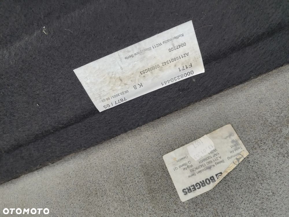 Mercedes W211 Sedan Dywan Wykładzina Bagażnika Podłoga - 23