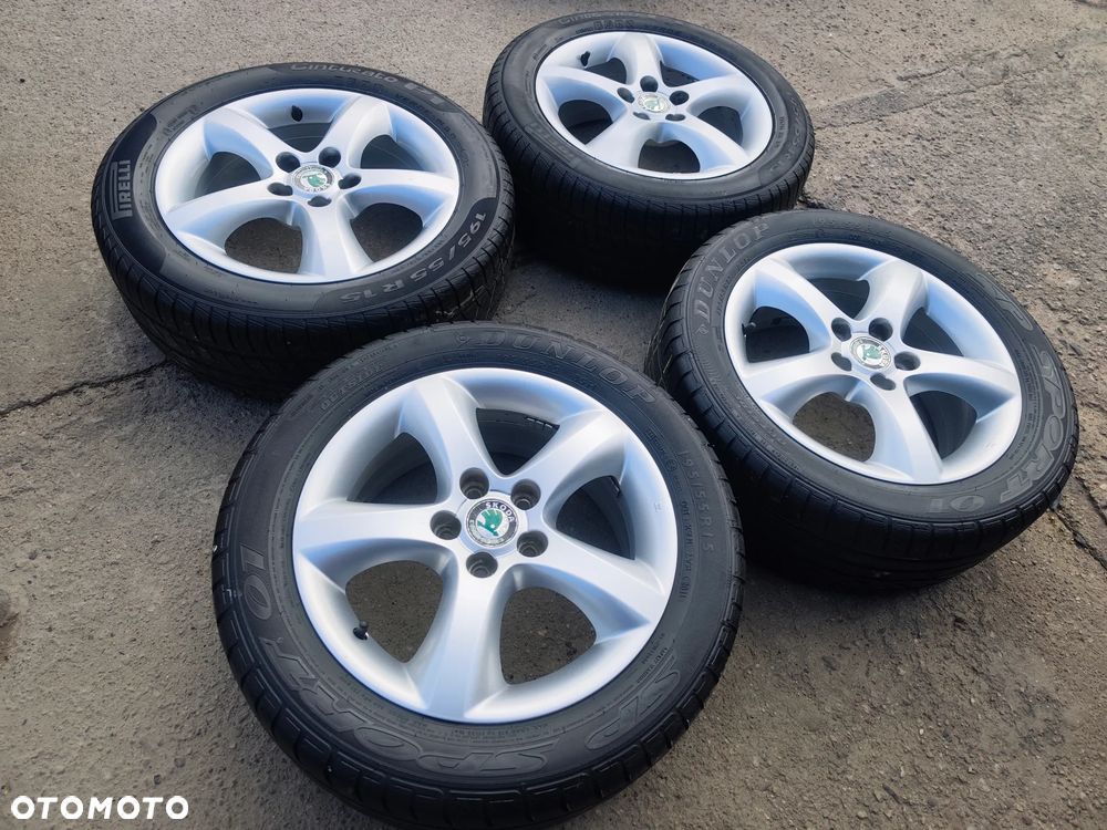 5x100 Felgi Aluminiowe Alufelgi Oryginalne 15 Koła Letnie Lato SKODA FABIA PRAKTIK ROOMSTER RAPID OCTAVIA I SEAT IBIZA CORDOBA TOLEDO II 2 IV 4 LEON I VW FOX POLO GOLF IV 4 NEW BEETLE BORA AUDI A3 8L A2 A1 Legnica ALU-RAD 195/55 - 3