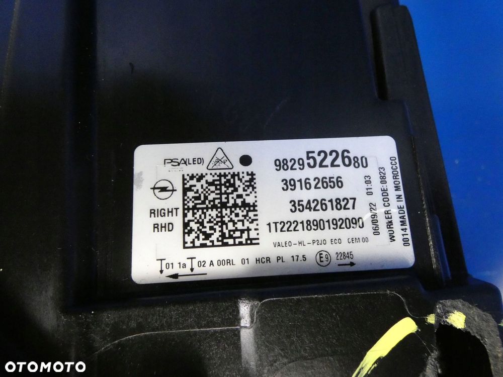 OPEL CORS F LAMPA PRAWY PRZÓD WERSJA ANGIELSKA - 8