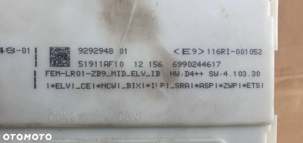 Moduł sterownik FEM BMW I F20 9292948 - 7