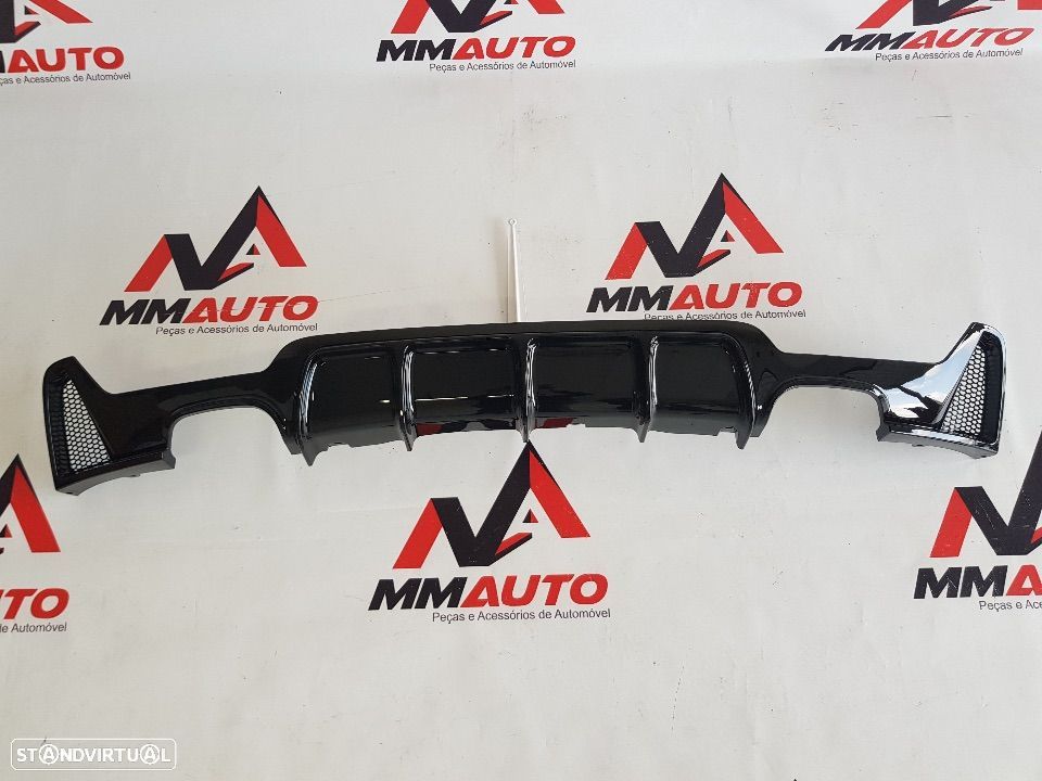 Difusor Traseiro BMW Série 4 F32 F33 F36 M-Performance Dupla Preto Brilho - 1