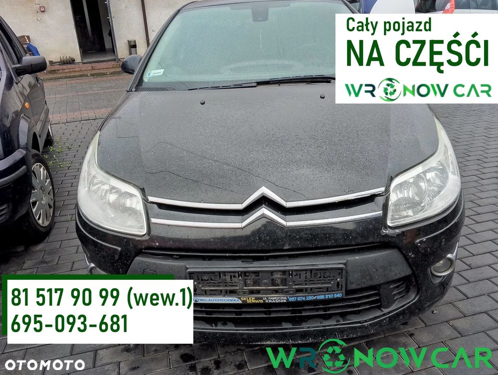 Citroen C4 I FL (08-10r.) 1.6 HDI 107KM. Silnik 9HY (DV6TED4), 9HZ (DV6TED4) Skrzynia 20DM69 lakier KTV.Cały na części.GWARANCJA !!! Przód Tył Zestaw Komplet Drzwi Klapa Zderzak Błotnik Maska Grill Atrapa Szyba Pas Lampa Lusterko Boczki Fotel Kanapa Kokpit Deska Rozdzielcza Przełącznik Włącznik Sterownik Przewody Wiązka Instalacja Moduł Komputer Czujnik Listwa Pompa Alternator Wtryski Głowica Rozrusznik Kompresor Sprzęgło Dwumas Silnik Skrzynia ABS Klimatyzacji Paliwa Wspomagania Kolektor Turbina Przepustnica Zawór Chłodnica Koło Hak Belka Sanki Zawieszenie Mcpherson Półoś Amortyzator Wydech Tłumik Zacisk Most - 1
