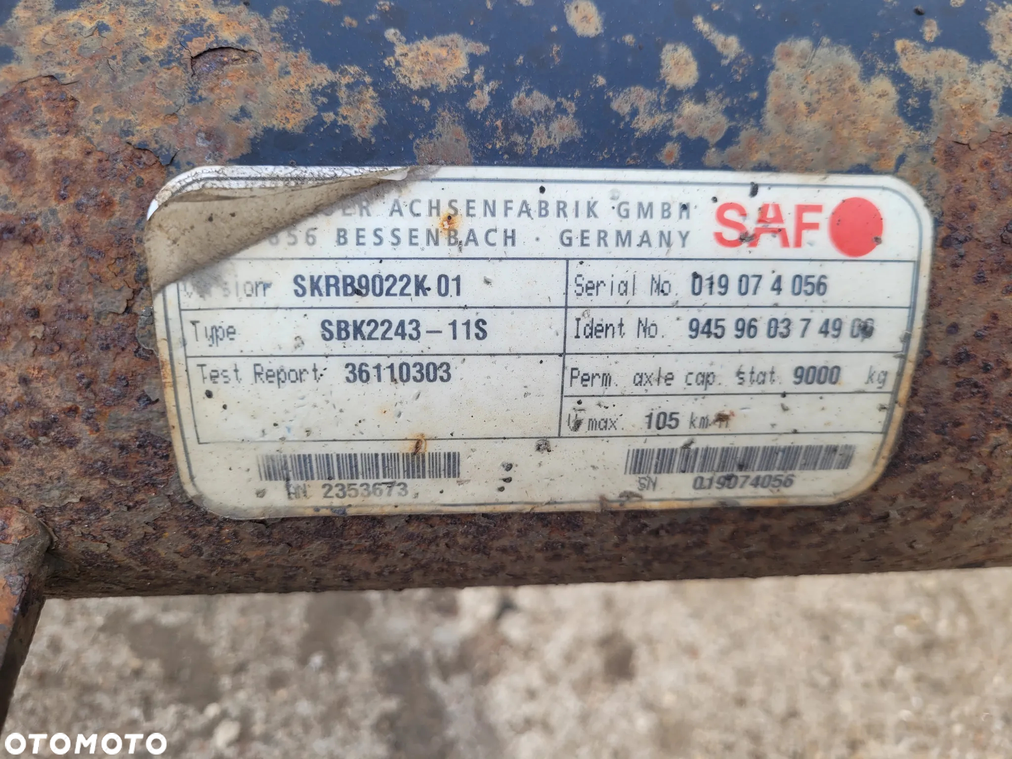 Oś osie SAF do naczepy SKRB9022K 01 - 3