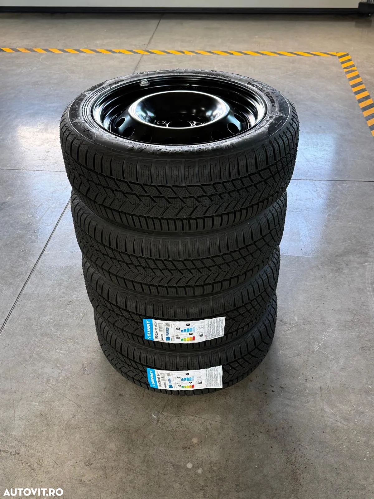 Jante Dacia Logan + anvelope iarna ptr Dacia Logan , 16 inch , 4 jante otel + 4 anvelope iarna , noi - 5