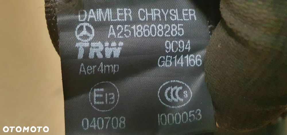 Pas bezpieczeństwa tył tylny prawy Mercedes R-Klasa W251 A2518608285 - 4